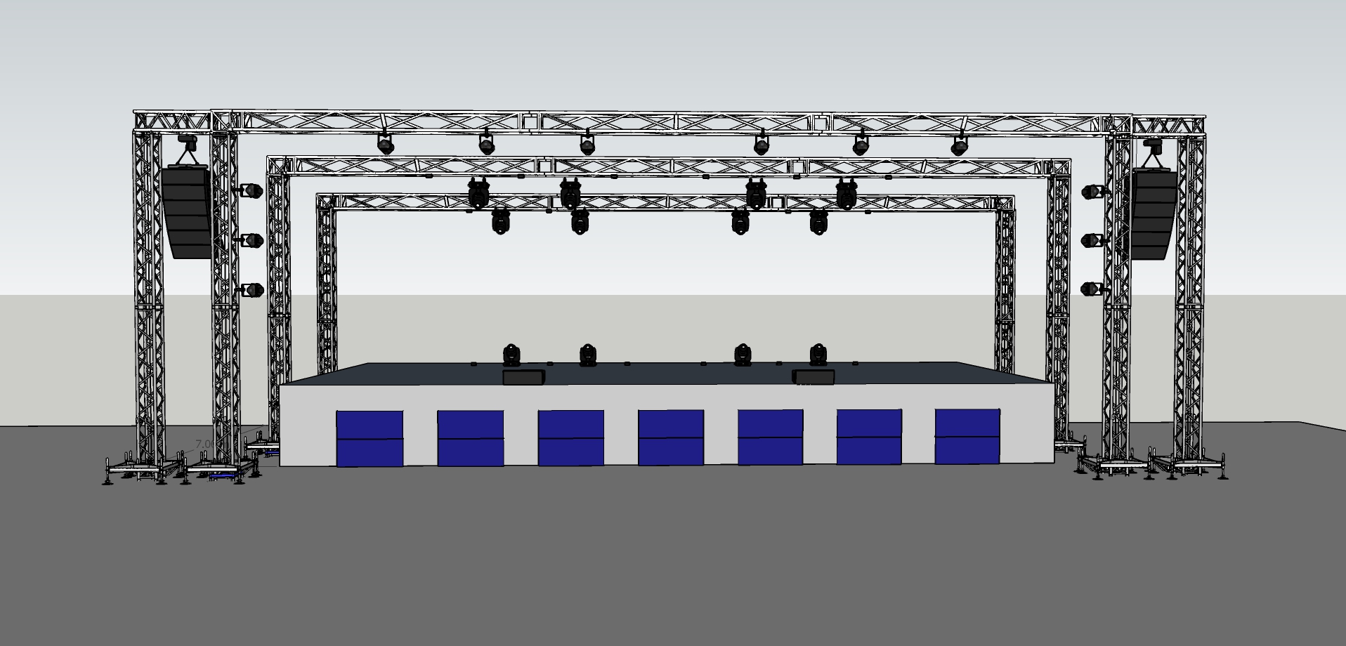 แบบเวทีและโครงแขวนลำโพง