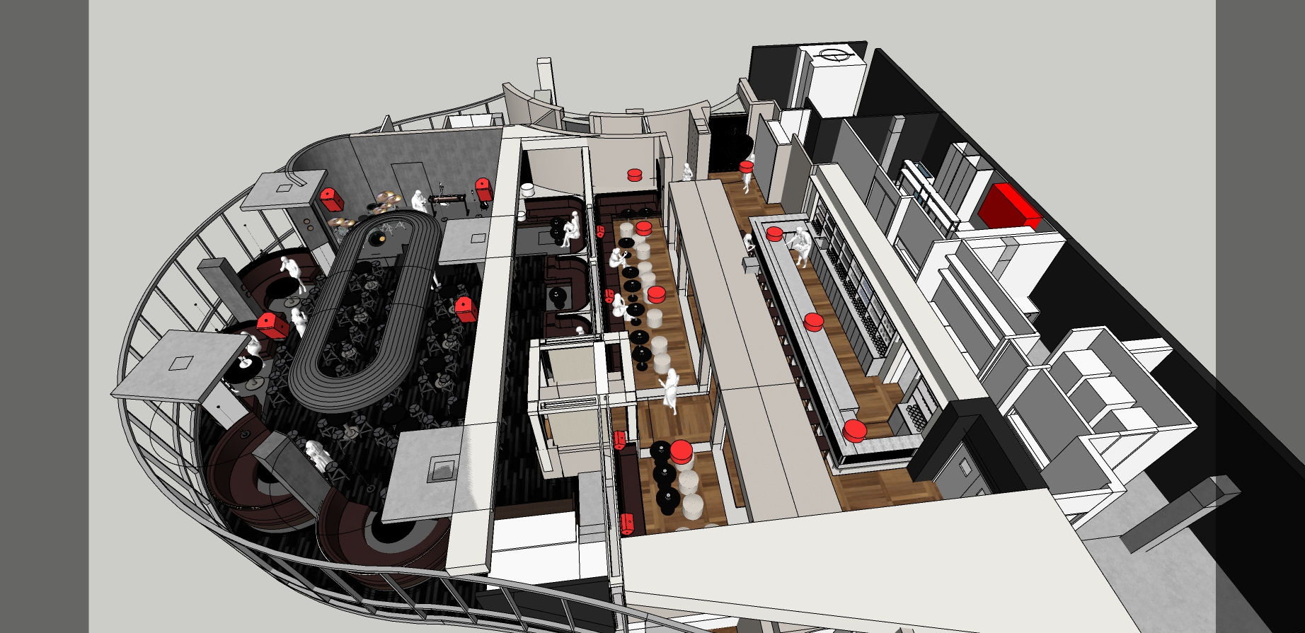 แบบ Layout พื้นที่และตำแหน่งระบบเสียง (3D)
